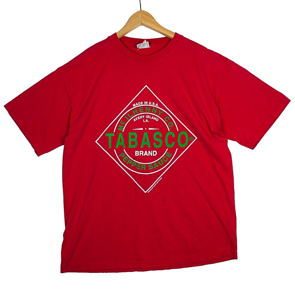 Vintage Tabasco Stained Single Stitch Red Tee USA
